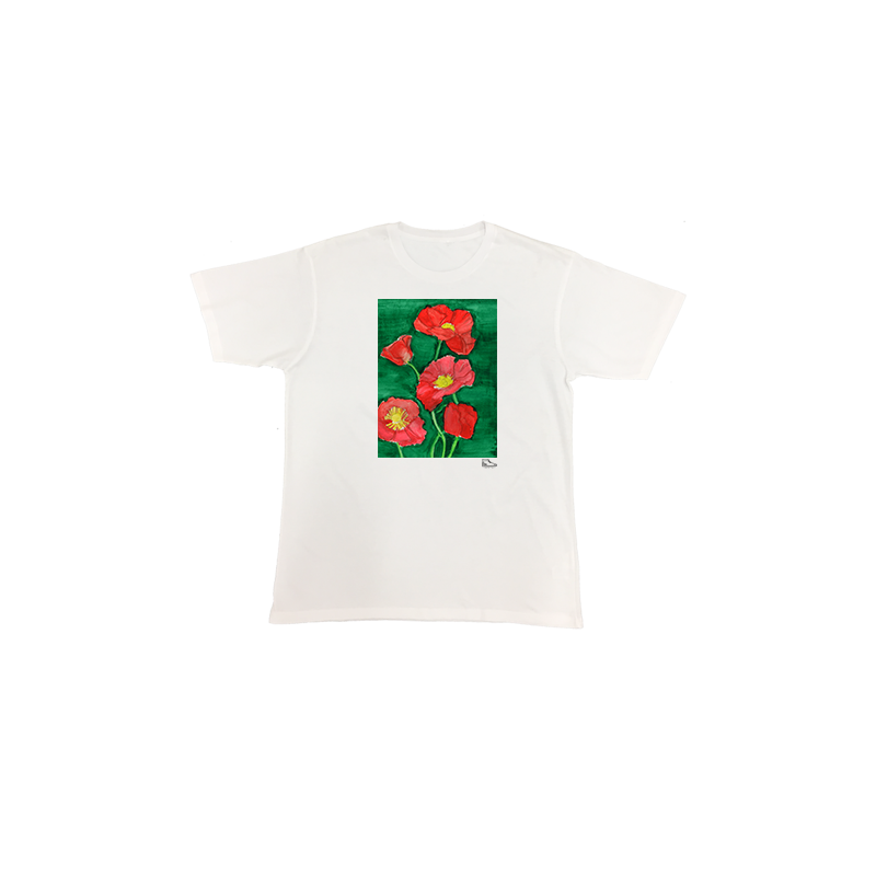 Estella Levin Red Flower Short Sleeve