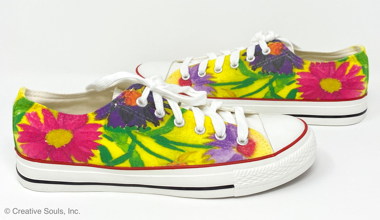 Estella Levin Colorful Flowers Low Top Soles