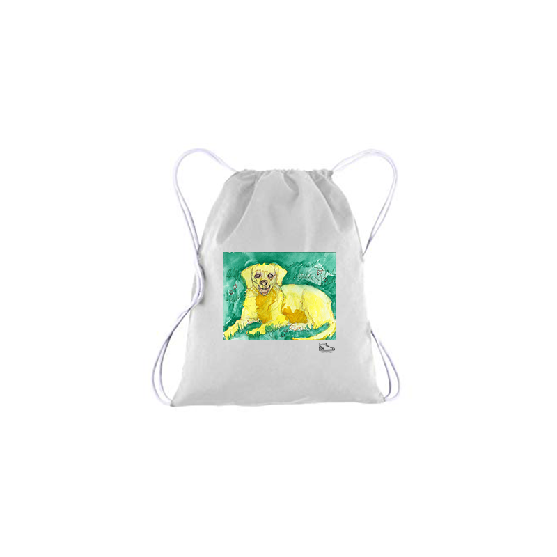 Michelle Rappaport Golden Retriever Drawstring Bag