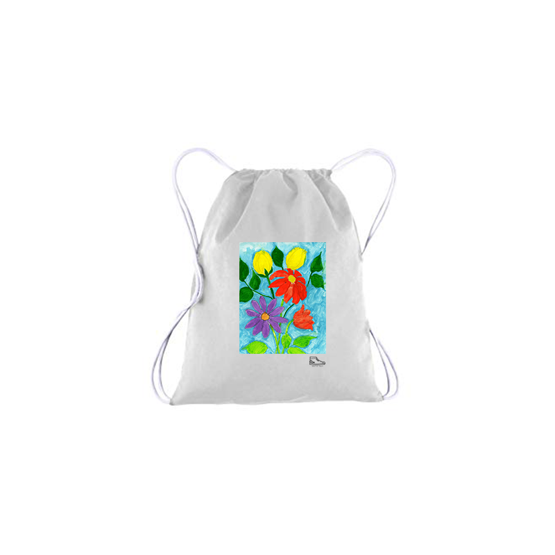 Michelle Rappaport Flowers Drawstring Bag