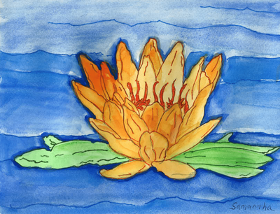 Sam Potashnick Water Lilies Drawstring Bag