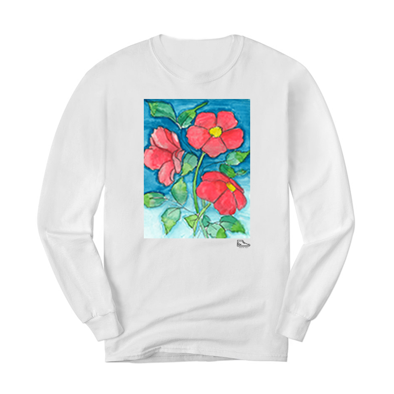 Sam Potashnick Red Flowers Long Sleeve